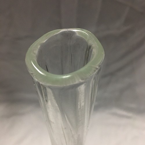 Murano Swirl Glass Vase Elephant Foot 11 1/2 Inches Clear - Picture 4 of 8