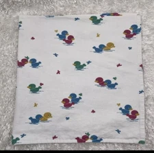 Medline Duck Ducklings Baby Receiving Blanket Vintage Hospital Cotton Flannel
