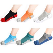 6Pack Five Finger Toe Sport Athletic No Show Casual Solid Ankle Cotton Men Socks