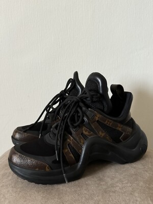 Authentic Louis Vuitton Archlight Black Monogram Leather Sneakers