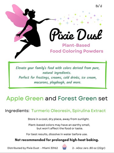 Apple and forest Green Dye Free - All Natural - Vegan Food Coloring Powder set.  - Bild 3 von 7