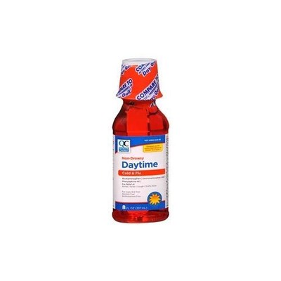 4 Pack Quality Choice Daytime Non Drowsy Cold & Flu Liquid 8 Ounces Each