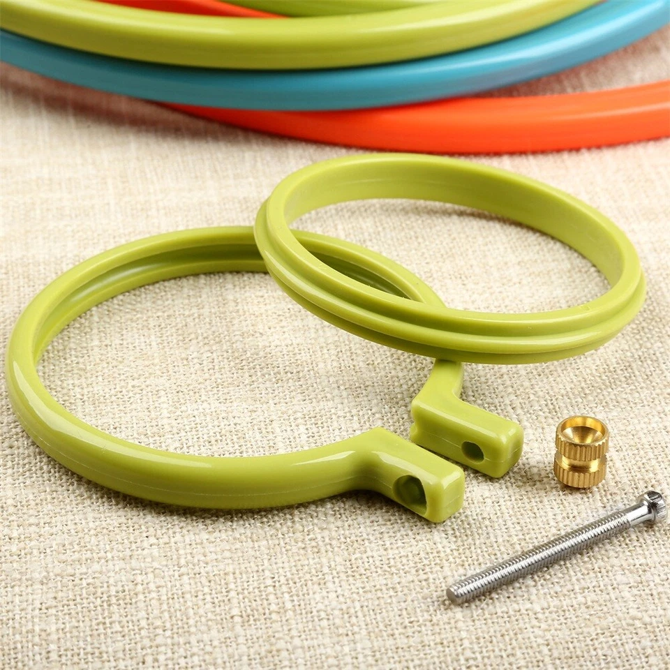DIY Hand Needlecraft Household Craft Sewing Tool Plastic Embroidery Frame Hoop - Image 3 of 4