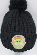 Baby Yoda Beanie Set Toddler 2T/5T Black Star Wars Mandalorian Grogu Hat Mittens