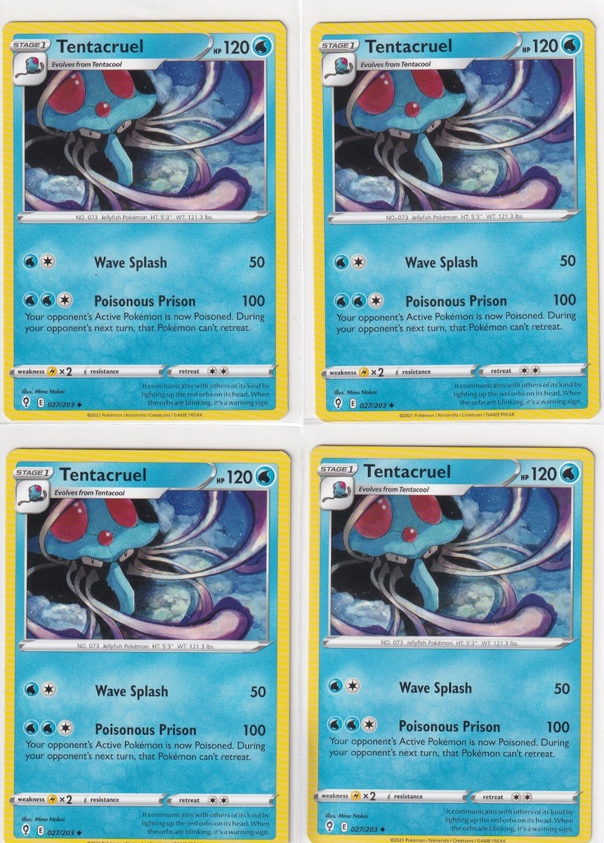 Pokemon TCG - Evolving Skies - Tentacruel 027/203 - Lot Of 4 