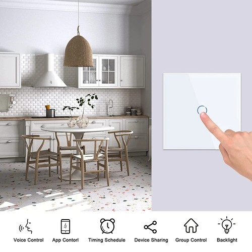 Interruptores inteligentes Tuya Wifi UE 1/2/3/4 velocidades interruptor de luz táctil sensor de pared 433 mhz... - Imagen 5 de 14