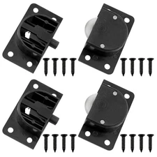 Sliding Door Track Closet Cabinet Wheel Silent Bearing Shaft Black 2 Sets