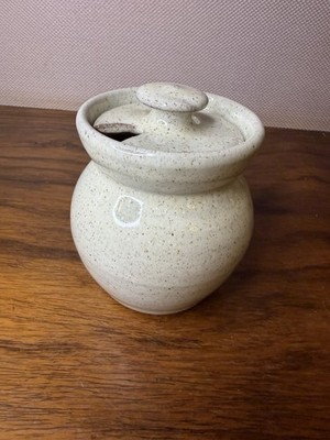 Old Time Pottery Winthrop WA 2011 Speckled Stoneware Honey Jar with Lid - Signed