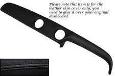 Schwarz Stich Oberteil Armaturenbrett Konsole Leder Skin Bezug Für Ford Escort