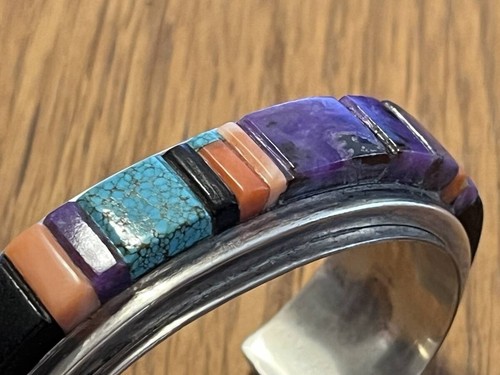 NAVAJO Edison Cummings Inlay Bangle Navajo Indian Jewelry JAPAN JP - Picture 6 of 8