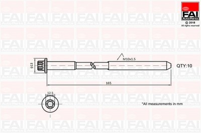 Zylinderkopfschraubensatz FAI AutoParts B1465 M10 x 1.5 für MERCEDES KLASSE S204