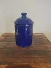 Vtg Signature Housewares Inc Blue Ceramic Jar 7.5" Tall Made in Japan