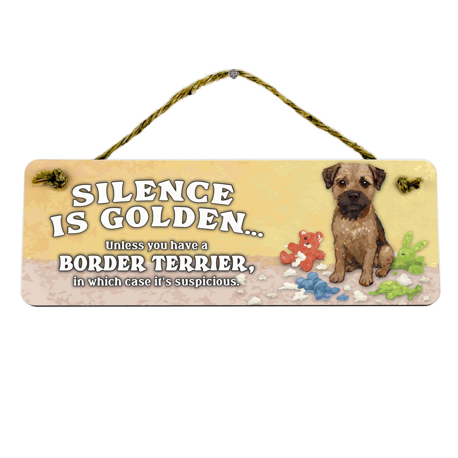 Silence Is Golden Sign - Golden Retriever Wooden Wall Plaque Gift for Dog Lovers
