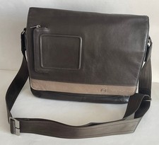 Stupenda particolare  messenger in pelle   bitonale  marrone-tortora    Piquadro