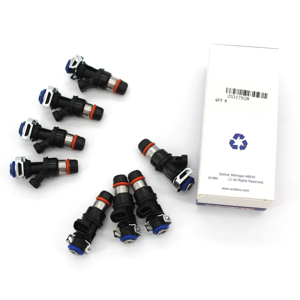 8Pcs Fuel Injectors For 99-07 Chevy Silverado 4.8L 5.3L 6.0L 25317628 Foto 3 de 4