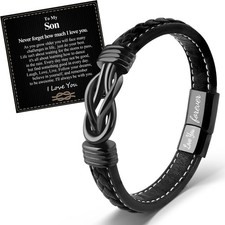 Gifts for Son Bracelet Gifts from Mom Dad To My Son Bracelet Forever Linked T...