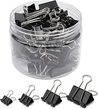 Binder Clips Paper Clamps Assorted Sizes 60 Count Black , Large, Medium, Sma...