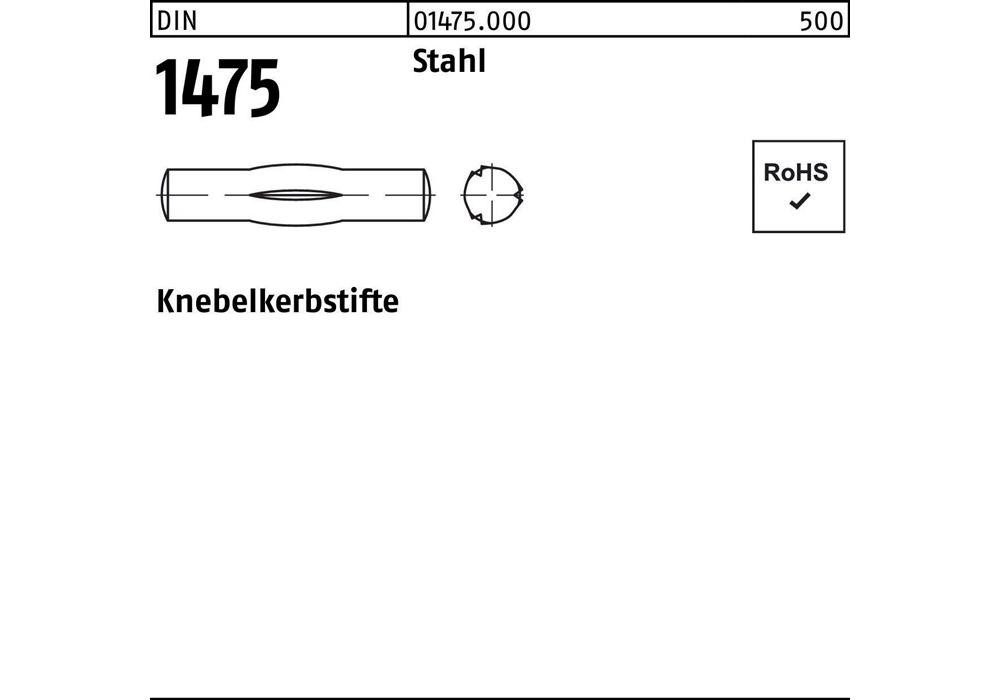 Рейхер Кнебелькербстифт DIN 1475 10 x 50 Stahl DIN 1475