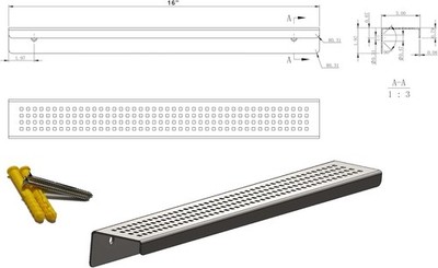 SereneDrains Shower Shelf for Inside Shower Drill in Wall Mount Bathroom 16''