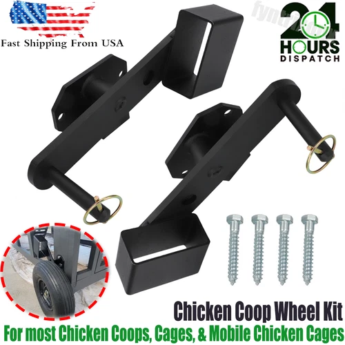 Extra Heavy-Duty Chicken Coop Wheel Kit For Mobile Chicken Cages 13" Tire US
