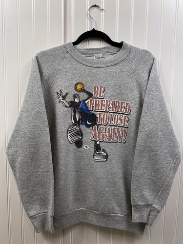 Vintage 90s AND1 Trash Talk Basketball Crewneck Sweatshirt Men’s Small Grey - Bild 1 von 6