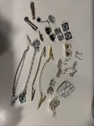 Vintage Lot 20 Pcs Costume Jewelry Cuff Links Sweater Clips brooches pin Earring