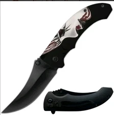 8" Pierrot Venetian Mask Spring Assisted Open Folding Pocket Knife