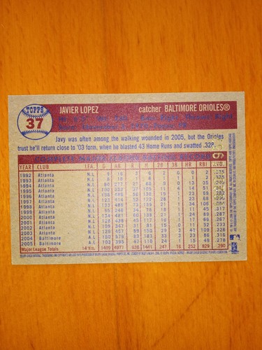 2006 Topps Heritage CHROME Javy Lopez #37 /1957 Baltimore Orioles Fan Favorite! - Picture 2 of 2