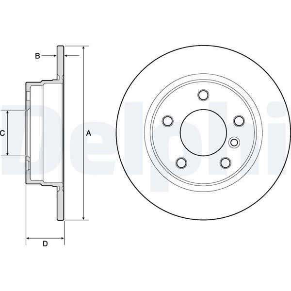 2X Bremsscheibe Delphi BG2624 FüR BMW E36 E46 3Er Compact Touring 316 318 Tds-image