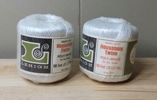 Vtg Lehigh Twine HOUSEHOLD TWINE 202 Poly White 60 Lbs 100 Ft Lot of 2