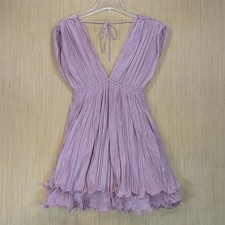 ASOS DESIGN Pink Plunge Ruffle Mini Dress Feminine Whimsy Party Women's Small