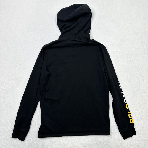 Polo Ralph Lauren Hoodie Shirt Mens Small Black Yellow Big Pony Long Sleeve - Picture 9 of 10