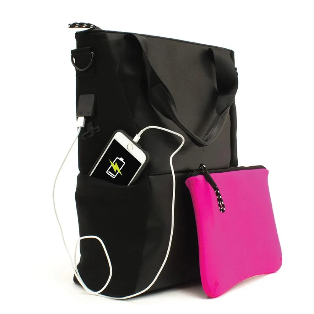 Streetwise Pro Tech Tote Bag w Power Bank 4000mAh Laptop Tra