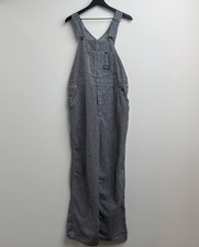 VTG Oshkosh Bgosh Denim Overall Bib Mens 38x30 Blue Striped Made in USA Vestbak