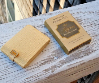 Vintage Mirrored Compact & Original Box Regency Thin Line Creme Puff Max Factor