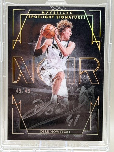 Dirk Nowitzki #10 2024 Panini Noir Spotlight Signatures Vertical card