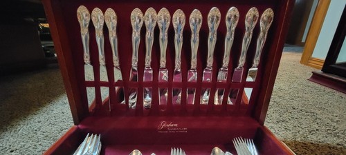 Gorham Flatware Set Service for 12 with Serving Utensils New Elegance Case - Picture 19 of 20