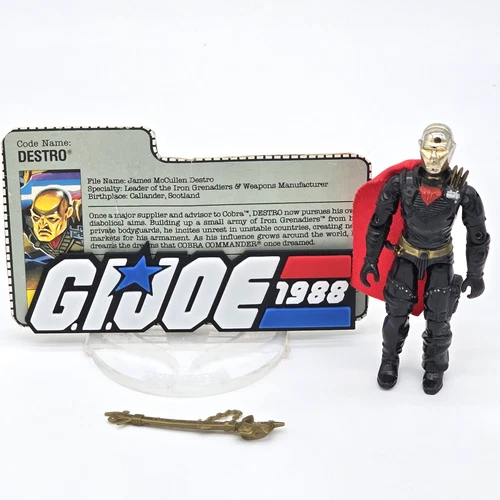 Gi Joe 1988 Destro v2 100% Complete w/ File Card Very Good Cond ARAH Vintag