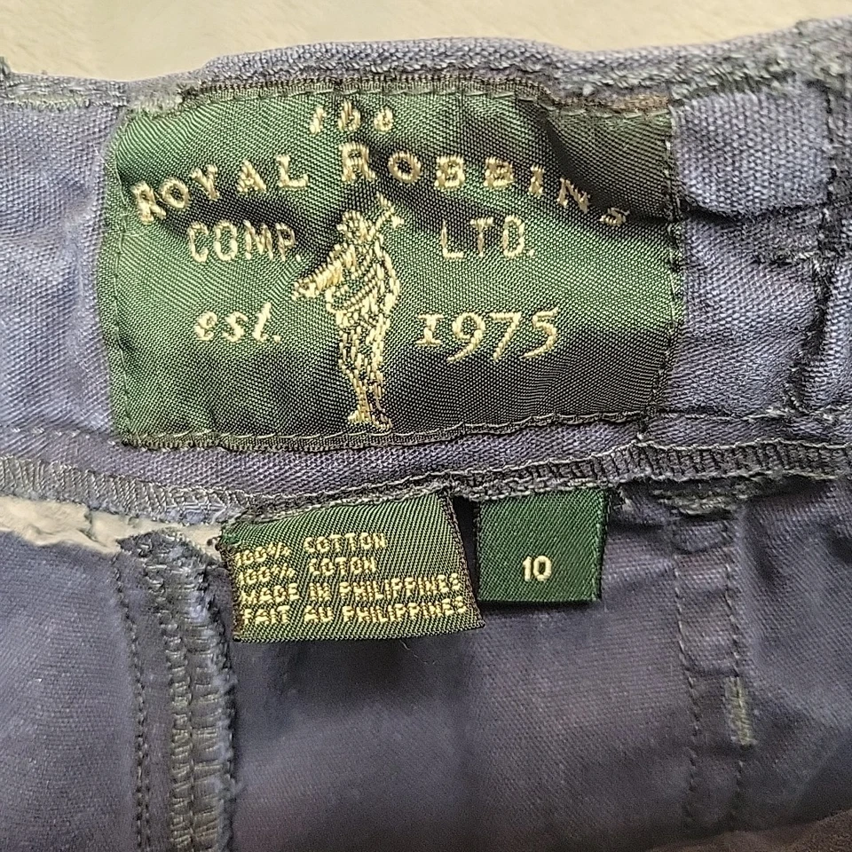 Pantalones Cortos Royal Robbins Mujer 10 Azul Lona 100% Algodón Clásicos Senderismo Aire Libre Foto 4 de 4