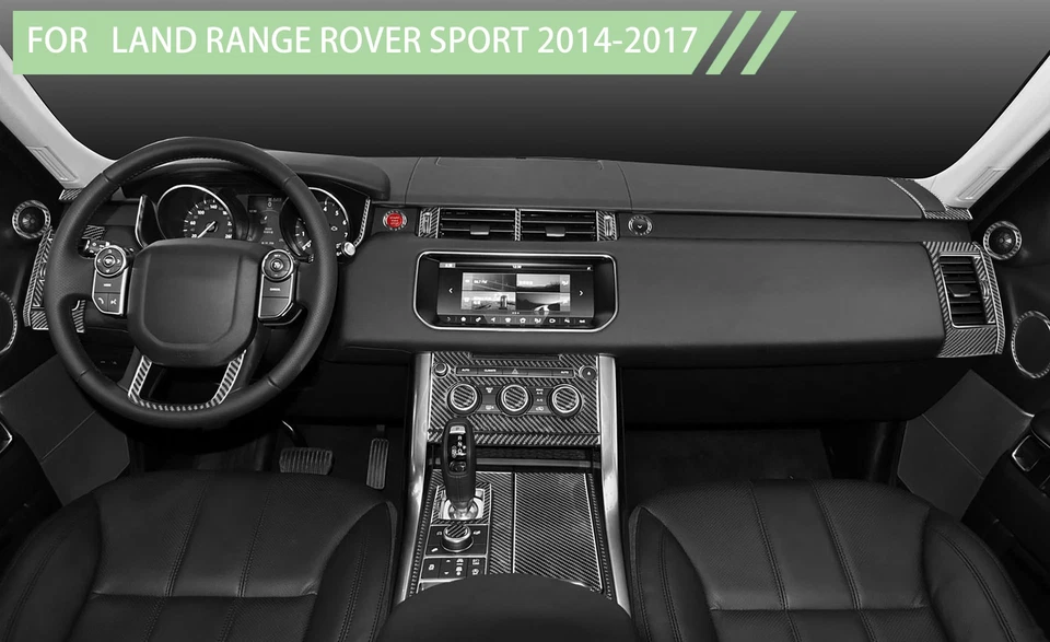 Juego completo interior kit cubierta de embellecedor para LR Range Rover Sport 2014-2017 fibra de carbono Foto 3 de 4