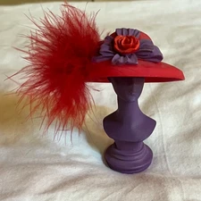 Red Hat Society Standing Purple Silhouette Bust Figurine Red Hat Lady 3.5 x 2.5