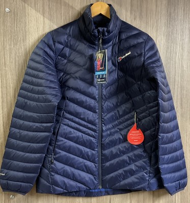 Berghaus Tephra Reflect Daunenjacke dunkelblau Damen UK Größe 14 neu mit Etikett