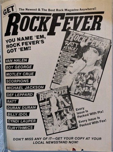 Rock World Magazine August 1985 Bruce Springsteen, Def Leppard, Van Halen, Cyndi - Picture 16 of 18