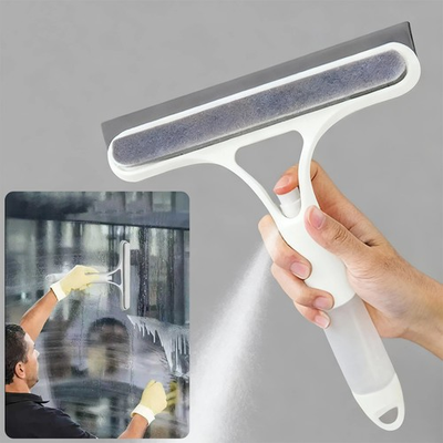 #ad 3 in 1 Window Cleaning Scraper Squeegee and Scrubber with Spray $6.99