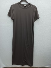 The Limited Women T-Shirt Midi Dress Size S Gray Solid Stretch Casual Party