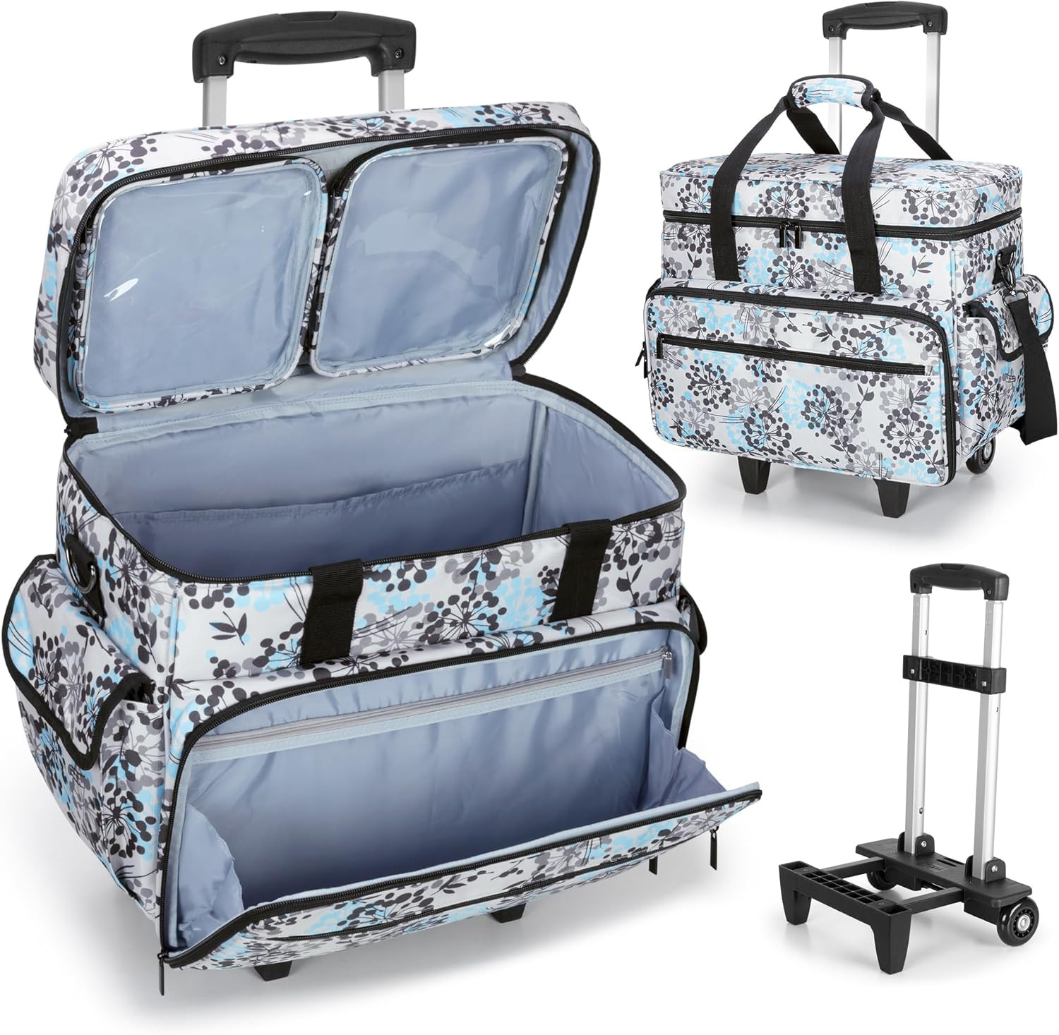 Dandelion Teacher Rolling Bag with Laptop Compartment & Deta