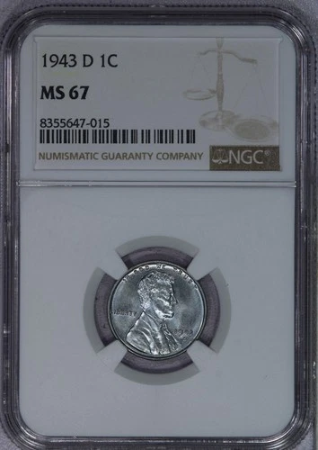 1943-D Lincoln Wheat Cent 1c NGC MS67 - Fresh Coin and Holder!