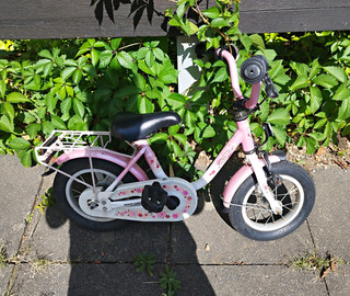 Kinderfahrrad 12 Zoll Rosa/Weiß 3 4 Jahre mit Gepäckträger Pedale Kettenschutz