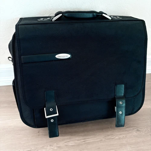 Samsonite Laptop Computer Bag Canvas, Messenger Strap, Pockets, Briefcase
