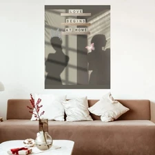 Printable Wall Art | Love Begins At Home | Living Room Decor | Digital Art Print